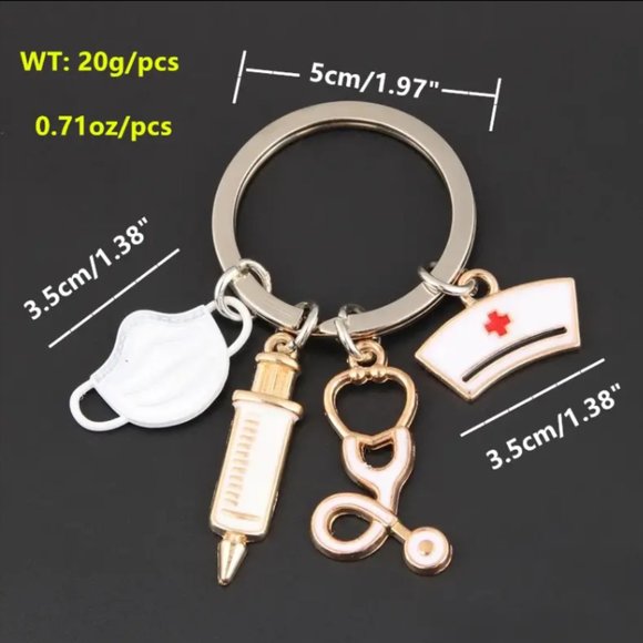 Doctor Nurse Healthcare Worker Charm Keychain - Pink - NWT - Picture 2 of 4